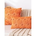 thumbnail image 6 of Pumpkin Fall Decorative Throw Pillow Covers 18"x18",Set of 1 Orange Green Soft Pillow Covers for Autumn Harvest, Fluffy Plush Accent Pillow Cases for Farmhouse Halloween Decor, 6 of 8
