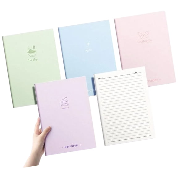 4Pcs Softcover Notebook 80 Pages Wide Lined 7x10Inch College Ruled Journal Thread Binding Notepads for Office School