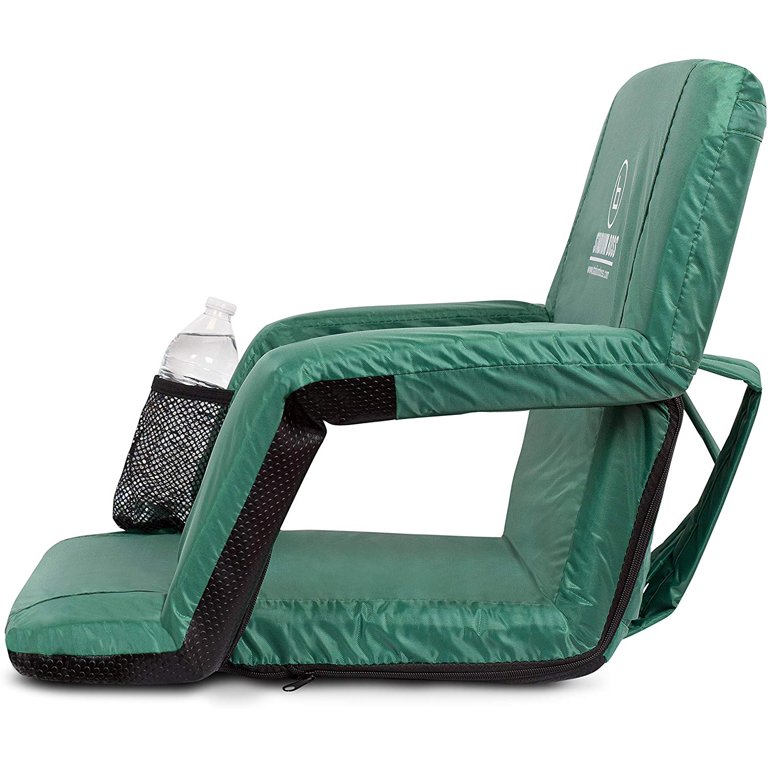 Stadium Seat Reclining Bleacher Chair Folding - Dark Green