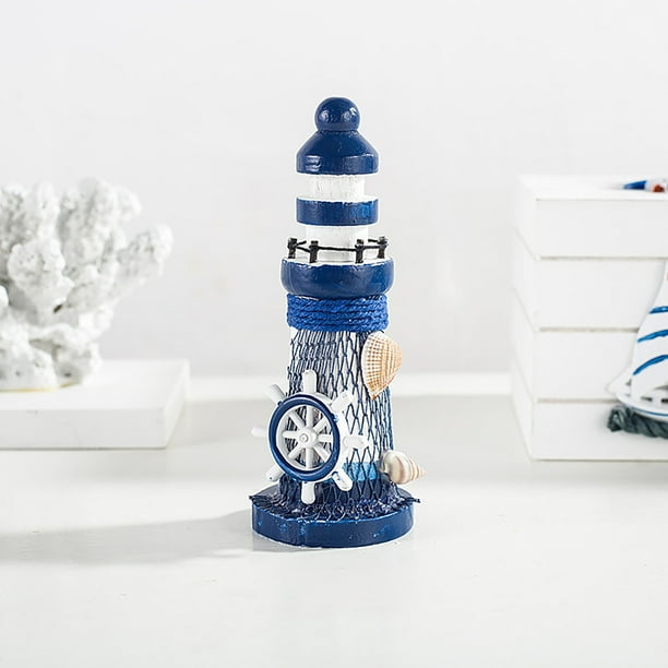 Sea Wind Wooden Mini Lighthouses Ornament Home Decoration Crafts Ornament Gift