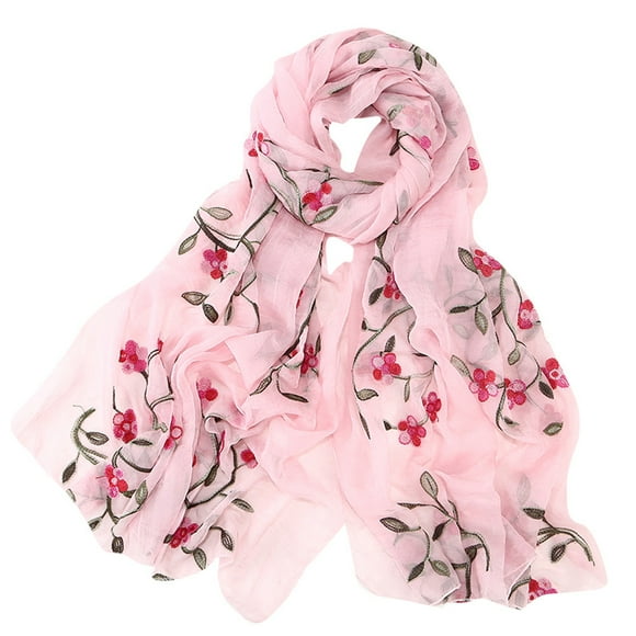 Women Embroidery Chiffon Scarf Hijab Wrap Shawls Headband Muslim Hijabs Scarf WH