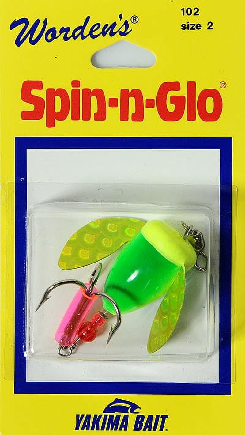 Yakima Bait Worden's Spin-N-Glo Fishing Lure, Lime Chartreuse, Size 2 