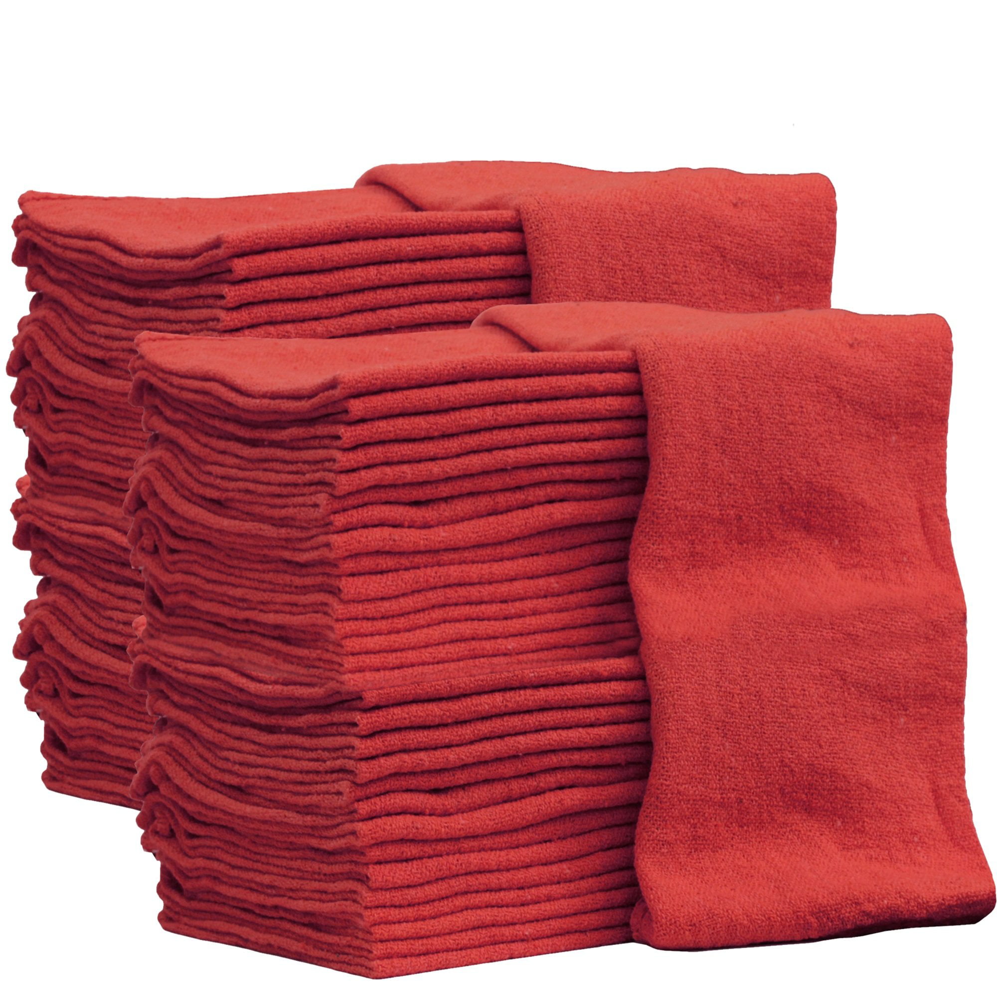 10 Pack Red Industrial Grade Cotton Shop Rags/ Cloth Towels 