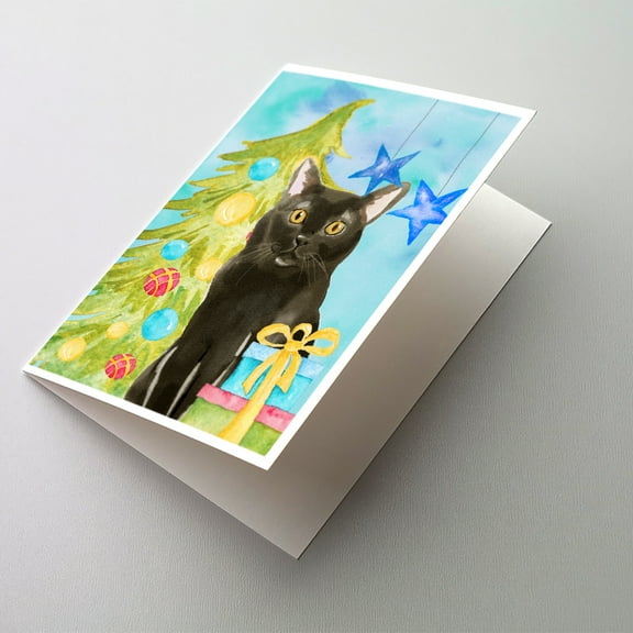 Bombay Christmas Presents Greeting Cards and Envelopes Pack of 8