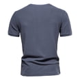 thumbnail image 4 of zanvin Summer Tops, Men's Fashionable Solid V-neck Neck Slim Fit Bottom Shirt Blouses, 4 of 4