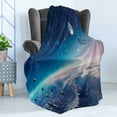 thumbnail image 4 of Universe Soft Flannel Fleece Throw Blanket, Horizontal Image of Nebula with Planet Earth Moon and Asteroids, Cozy Plush for Indoor and Outdoor Use, 70" x 90", Multicolor, by Ambesonne, 4 of 5