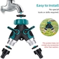 thumbnail image 3 of MesaSe Water Splitter 2 Way, Garden Y Hose Connector Metal Body, Water Faucet Splitter with Comfortable Rubberized Grip, 2 Way Hose Splitter Heavy Duty for Outdoor and Indoor Use (Green), 3 of 5