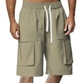 thumbnail image 4 of NAFUU Men's Cargo Sweat Shorts Men's Workout Shorts Drawstring Elastic Waist Lightweight Summer Casual Shorts With Pocket Mens Slacks Pants, 4 of 4