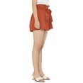 thumbnail image 4 of DARING DIVA Women's Bow Tie High Waist Short Paper Bag Shorts S Orange Red, 4 of 6