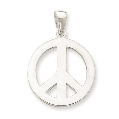 925 Sterling Silver Round Polished Peace Charm Pendant