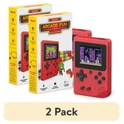 (2 pack) Merkury Innovations Arcade Fun Portable Gaming Console - Classic Retro Handheld with 200 Arcade Games, Red, Any Age