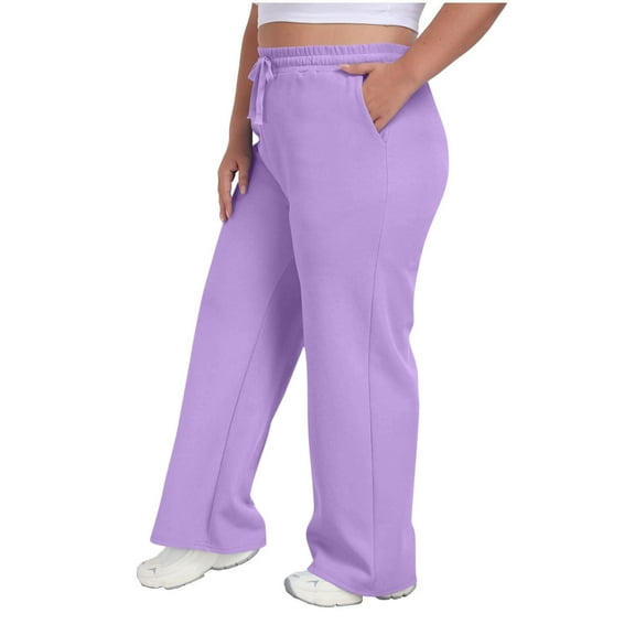 Womens Plus Size Baggy Sweatpants Straight Leg Drawstring Pants Casual Athletic Joggers with Pockets New Sweatpants Women Wide Leg Purple L