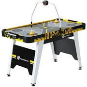 MD Sports Air Hockey Game Table, Overhead Electronic Scorer, Black/Yellow, 54" x 27" x 32"