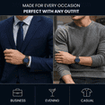 thumbnail image 5 of Men’s Square Dress Watch – Stainless Steel Gunmetal Bracelet, Blue Dial, Date Display, Water Resistant Quartz Watch for Business & Formal Wear, 5 of 8