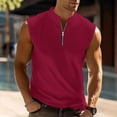thumbnail image 2 of Dovford Men's Sleeveless Tank Top Zipper Henley Muscle Shirt Summer Casual Workout Gym Top, 2 of 6