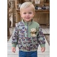 thumbnail image 4 of RUINIXCW Little Boy Pullover Sweatshirt Quarter Zipper Stand Collar Camouflage Tops, 4 of 9