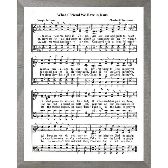 11 x 14 in. What a Friend We Have in Jesus Framed Art - Hymn
