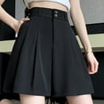 thumbnail image 4 of LNWUY Women Girls Pleated Skirts with Shorts Elastic Waist Uniform Plus Size A-Line Short Mini Basic Skirt Casual Skirt Black XXL, 4 of 6