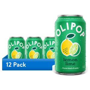 OLIPOP Lemon Lime Prebiotic Soda, 12 fl oz, 12 Pack