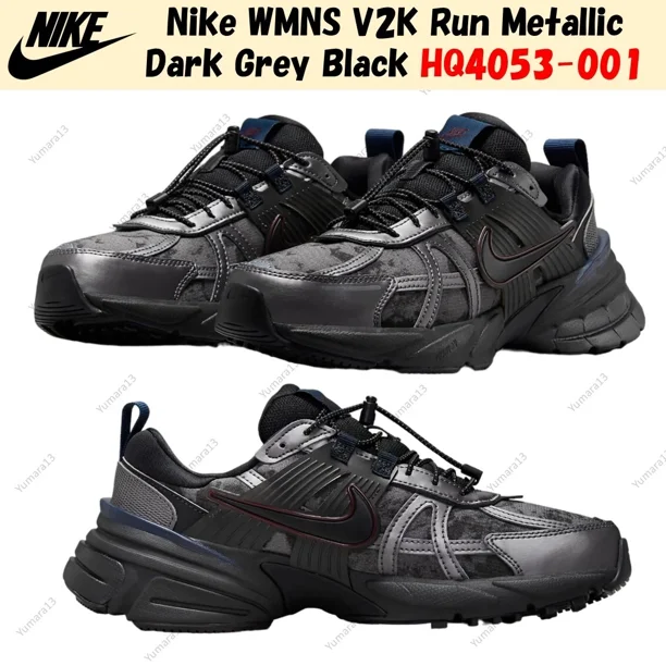 Nike WMNS V2K Run Metallic Dark Grey Black HQ4053-001 Women's Size