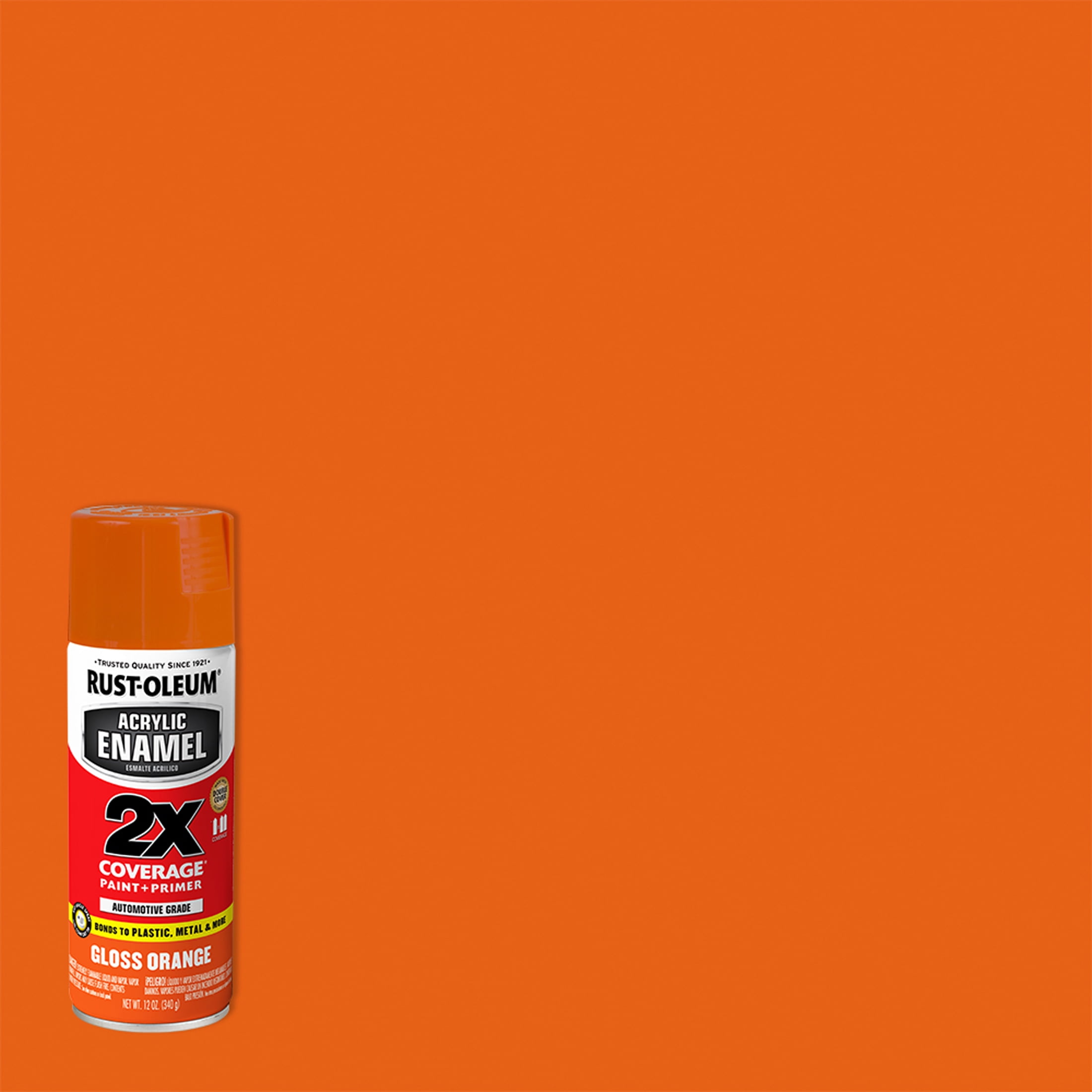 6 Pack, Orange, Rust-Oleum Automotive Gloss Acrylic Enamel 2X Spray Paint-271921, 12 oz