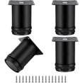 thumbnail image 1 of Patas ajustables para muebles de 4 piezas, patas redondas para muebles, patas de mesa para patas de sofá de acero inoxidable y metal, altura ajustable de 0 a 15 mm, 50 * 80 mm, color negro, 1 of 5