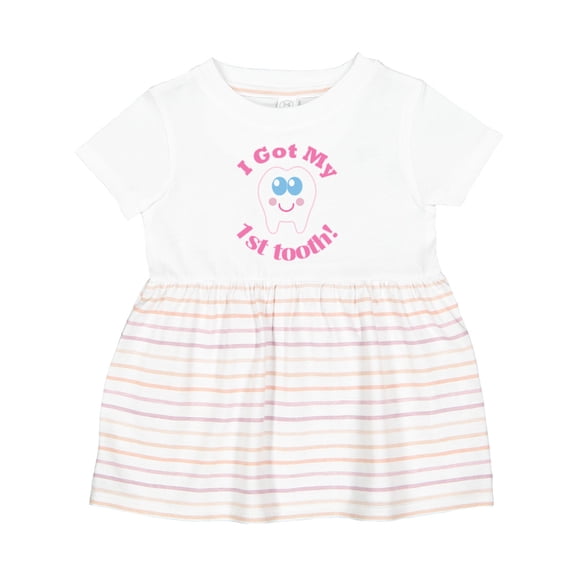 Inktastic I Got My 1st Tooth Girls Baby Dress