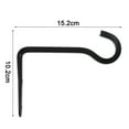 thumbnail image 3 of 6 Inch Iron Metal Wall Hook Plant Hook Bracket - Black Set Of 2, 3 of 8