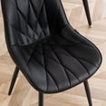 thumbnail image 3 of Kidol & Shellder Modern Dining Chairs Set of 2, Upholstered Kitchen Chairs, Faux Leather Armless Chair, Dining Room Side Chairs, Metal Legs, Black, 3 of 8