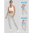 thumbnail image 7 of QAFOPEH Women Drawstring Waist Pocketed Solid Color Casual Workout Jogger Pants, 7 of 7
