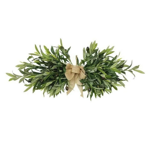 23" Artificial Decorative Olive Floral Swag Artificial Olive Flower Swag Spring Faux Floral Swag With Green Leaves Fruit Easter Wreath Fake Swags For Wedding Arch Party Home Clearance