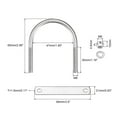 thumbnail image 2 of Unique Bargains Rond U-Bolts 8 Ensembles 47mm (1.85 ') Largeur Intérieure 65mm Longueur M6 304 Acier Inoxydable avec Rondelles d'Écrous et des Plaques, 2 of 5