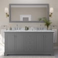 thumbnail image 2 of Wyndham Collection 72" Oval-Sinks Wood Double Bathroom Vanity in Dark Gray, 2 of 5