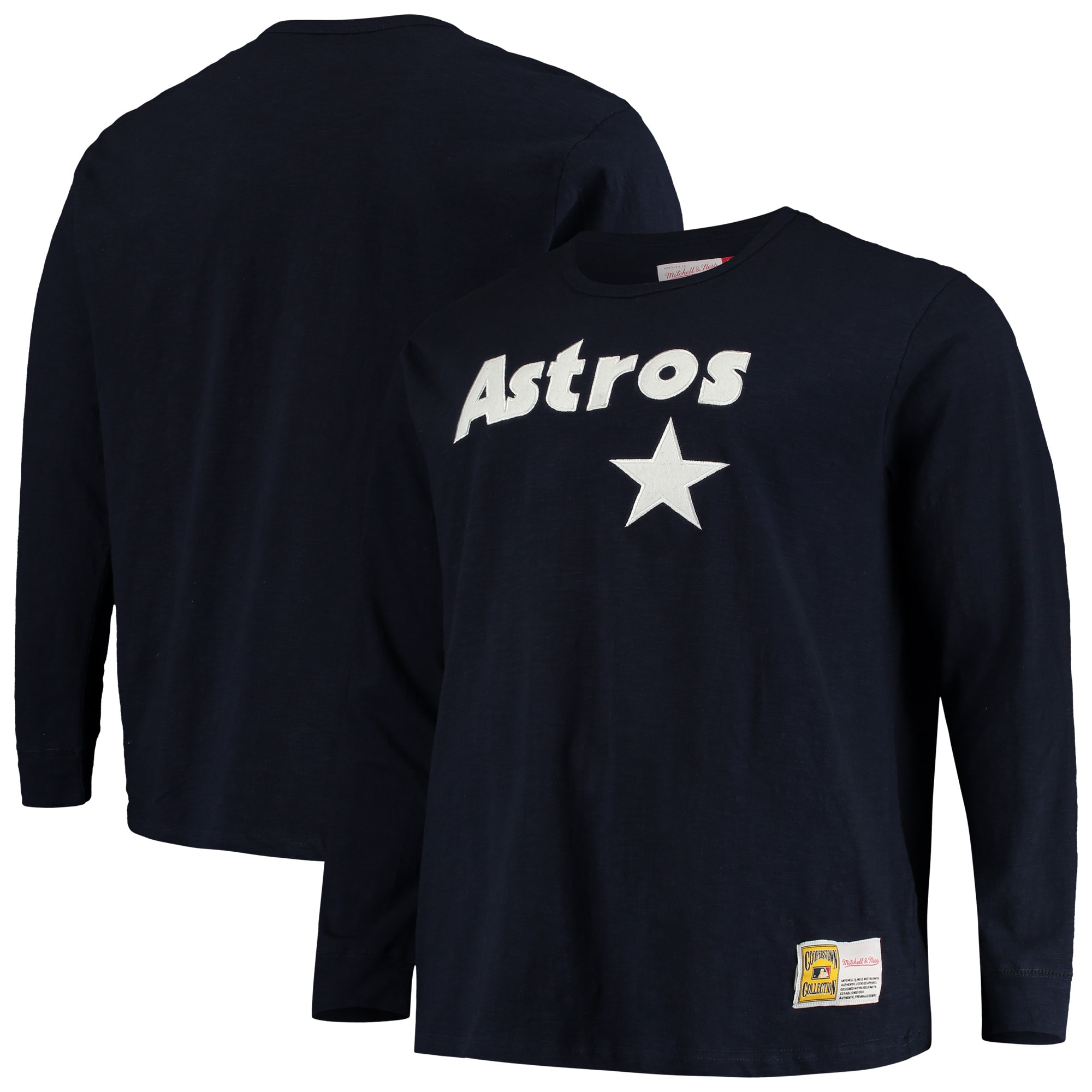 Houston Astros Mitchell & Ness Slub Long Sleeve TShirt Navy
