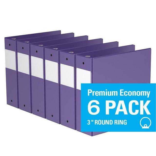 Davis Group, Premium Economy, Round Ring, Binder, 6 Pack, 3"