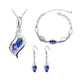 thumbnail image 2 of Femmes Strass Géométrique Pendentif Bracelet Crochet Boucles d'Oreilles Bijoux Ensemble, 2 of 8