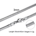 thumbnail image 2 of 50/60CM Stainless Women's Silver Chain Necklace 1/2/3/4mm Stainless Steel Choker, 2 of 8