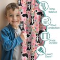 thumbnail image 3 of Blackout Kids Curtains,Pink Border Collie Dog and Flower Floral Childrens Insulated Curtains Set Of 2,Bedroom Essentials,Toddler Room Decor 42x54in(106x137cm), 3 of 4