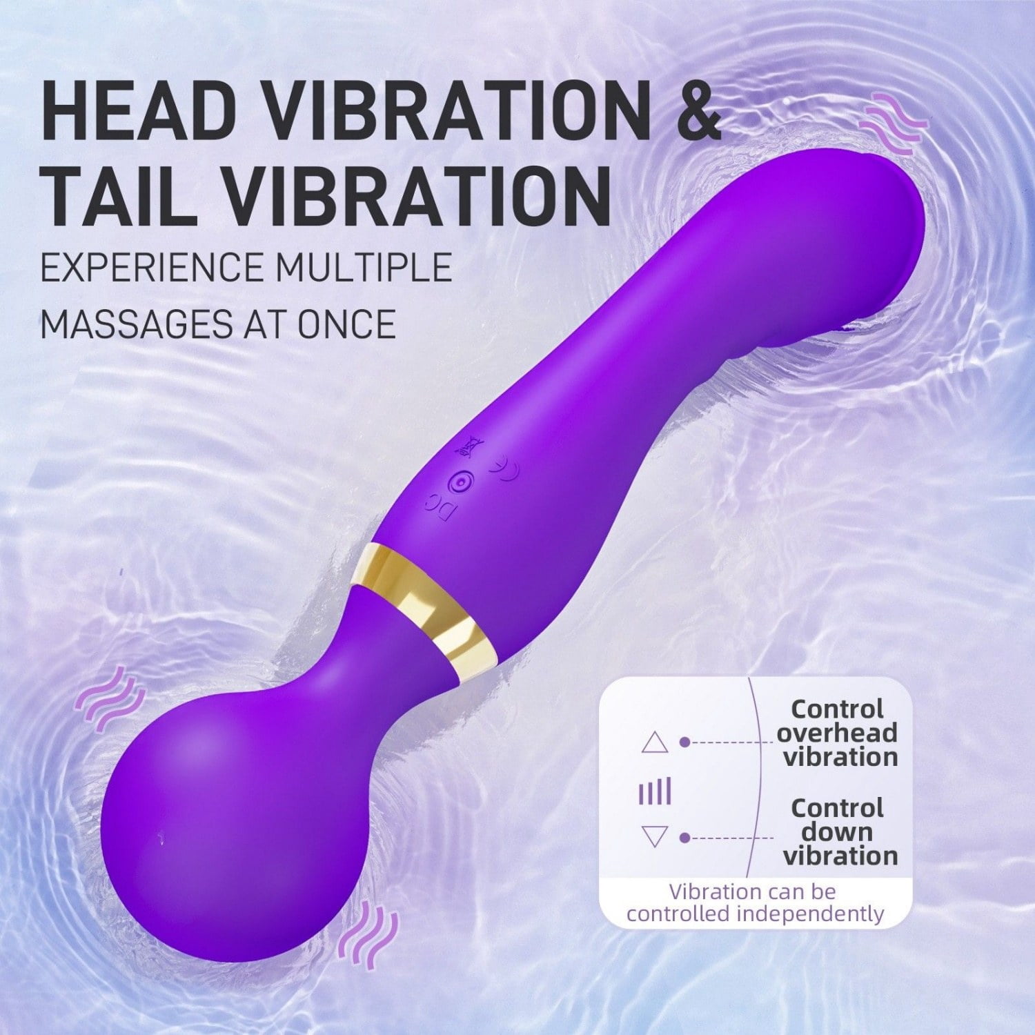 Multispeed Rechargeable Vibrating Massager Wand Personal Full Body Therapy with Silicone ABS Plastic