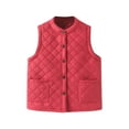 thumbnail image 2 of UPPADA Puffer Vest for Women Sleeveless Winter Cropped Outerwear Warm Puffer Jackets Lightweight Stand-Up Collar Down with Pockets Womens Hooded Puffer Vests Red,XXL, 2 of 7