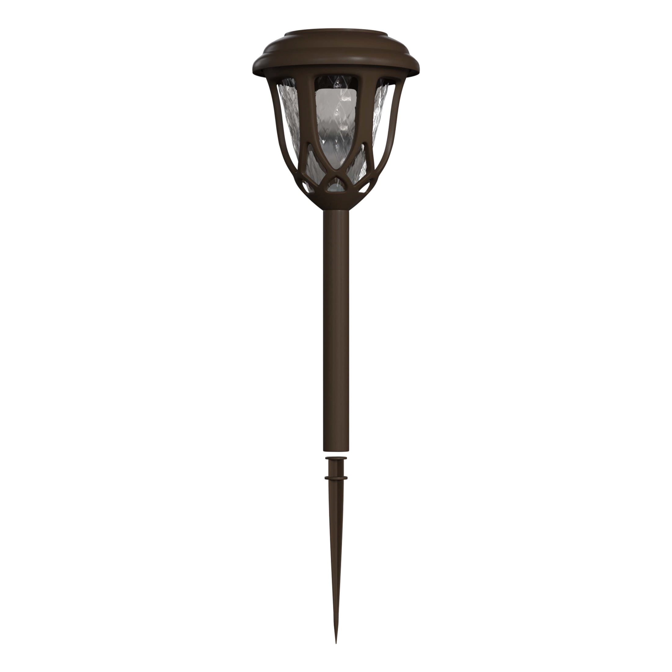 Emma + Oliver Set of 8 Brown Flared Solar LED Lights, Decorative Solar Powered Landscape Lighting for Pathway, Garden, Patio, Driveway and Yard