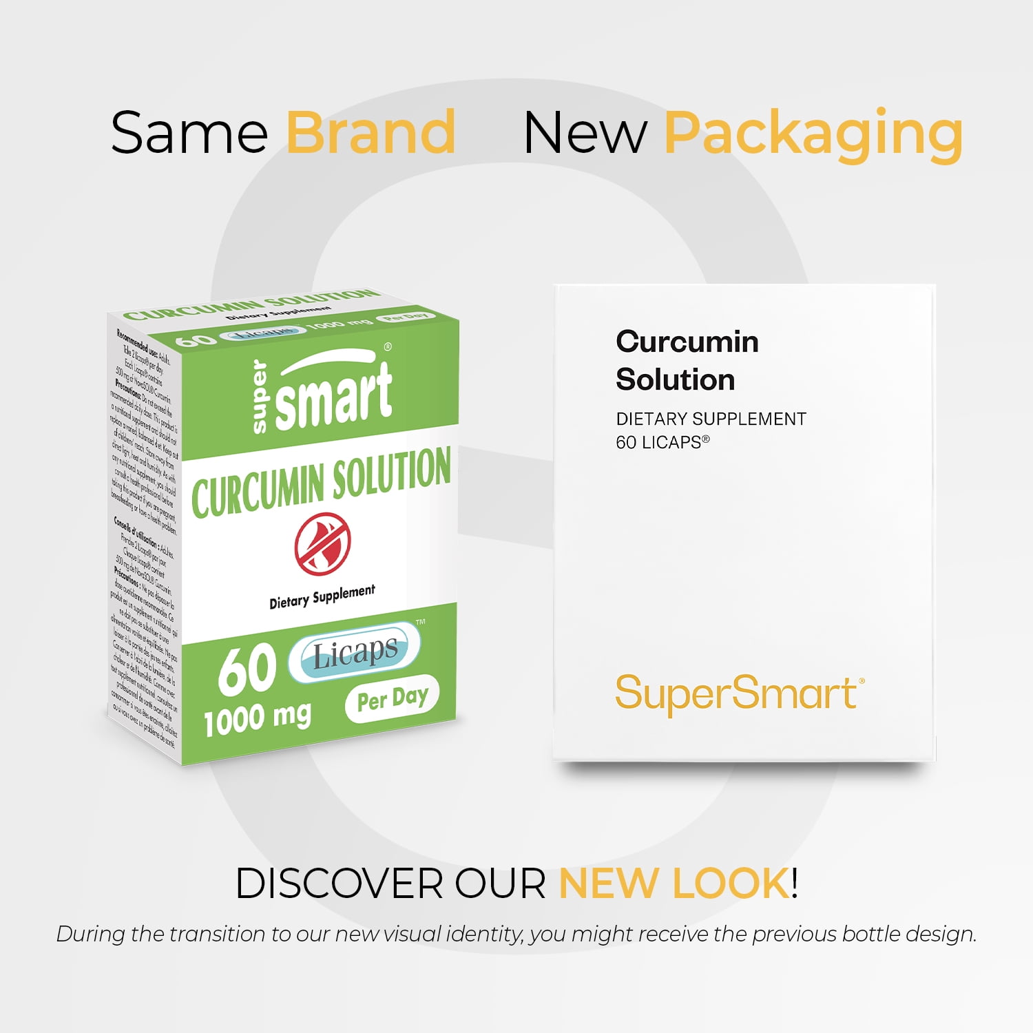 SuperSmart Curcumin Solution 1000mg per Day (Highly Bioavaible & Patented) - Fast Release Capsules - Turmeric Curcumin NovaSOL 185x Bioavailable | Vegan & Gluten Free - 60 Licaps