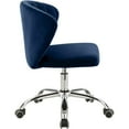 thumbnail image 4 of Meridian Furniture Finley Swivel Adjustable Navy Velvet and Chrome Office Chair, 4 of 7