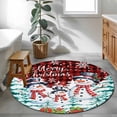 thumbnail image 3 of Round Rug 4Ft Washable Non-Slip, Christmas Circle Area Rugs for Living Room Bedroom, Snowman Pine Trees Snowflakes Buffalo Plaid Indoor Floor Mats Carpet Runner for Home Decor Aesthetic, 3 of 8