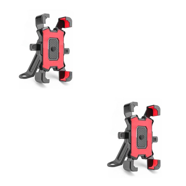 sweethay Soporte para teléfono de bicicleta Soporte de bicicleta ajustable antideslizante 4.5-6.8 pulgadas Soporte de montaje de carreras de ciclismo Rojo para espejo 2piezas
