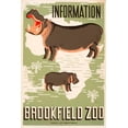 thumbnail image 2 of Waltrip, Mildred 17x24 Black Ornate Wood Framed with Double Matting Museum Art Print Titled - Information - Brookfield Zoo - Hippos, 2 of 4