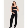 thumbnail image 3 of Maternity Tank Tops with Lacetrim Summer Sleeveless Pregnancy Shirts Cotton Ribbed, 3 of 3
