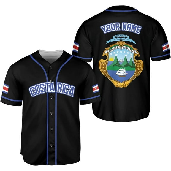 Custom Costa Rica Baseball Jersey Costa Rican Flag Jerseys for Men Costa Rica Flag Jersey Costa Rican Shirts for Men Women (S)
