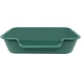 thumbnail image 2 of 1 Pack of Extra Large Cat Litter Box (ABS Material), Low Entry Senior Litter Pen for Geriatric Kitty Big Cats, Jumbo Pet Safe Litter Boxes Tray for Indoor Pets Potty (Green, 24" L x 20" W), 2 of 15