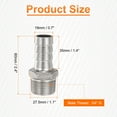 thumbnail image 2 of Uxcell 2pcs Conector de Manguera de Acero Inoxidable Barb 19mm Barbed x G 3/4" Macho, 2 of 6